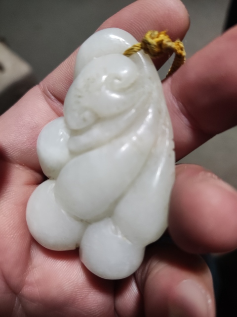 古玩玉器和田玉雕“福祿如意”墜拍賣，當前價格488元