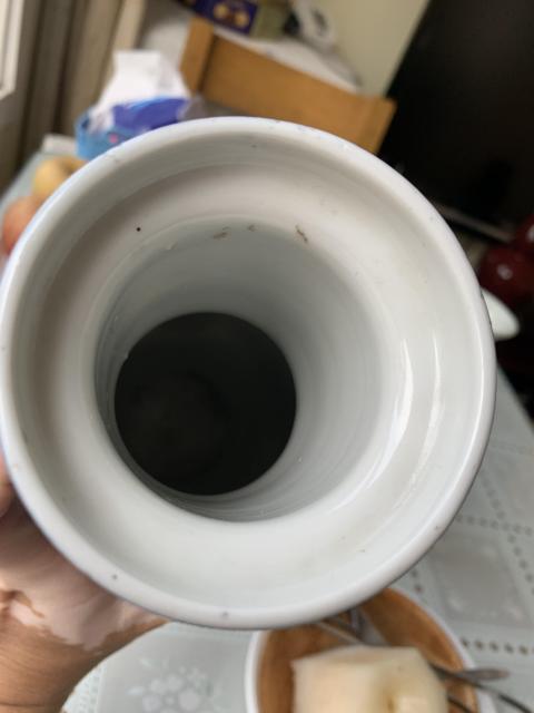 古玩陶瓷晚清灑藍釉開窗青花人物故事紋棒槌瓶拍賣，當前價格8900元