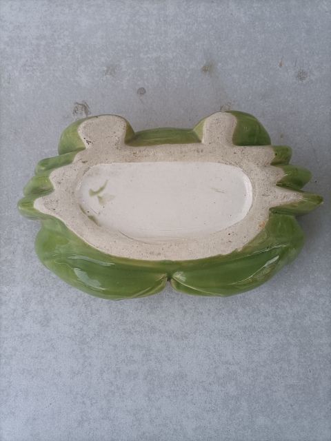 古玩陶瓷出口創匯期綠釉螃蟹水仙盆拍賣，當前價格350元