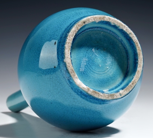 古玩陶瓷清晚孔雀藍釉膽瓶拍賣，當前價格10000元