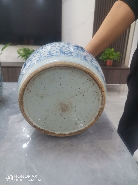 古玩陶瓷清嘉慶青花纏枝蓮紋喜字罐拍賣，當前價格600元