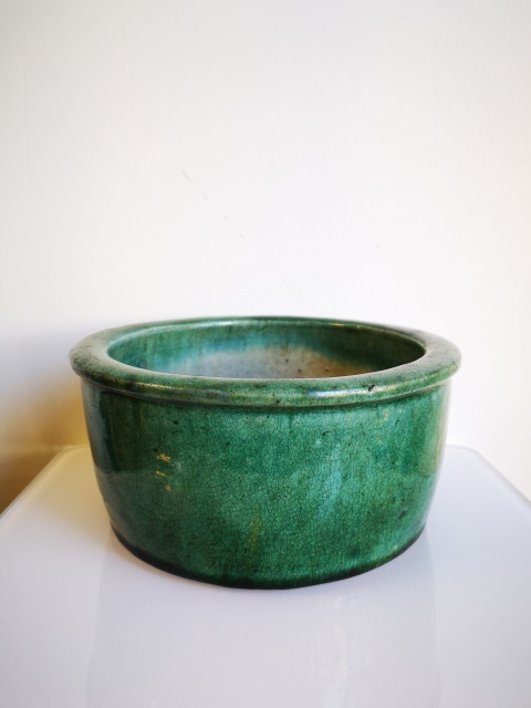 古玩陶瓷清末民初?綠釉洗（全品范疇）拍賣，當前價格528元