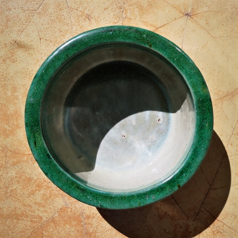 古玩陶瓷清末民初?綠釉洗（全品范疇）拍賣，當前價格528元