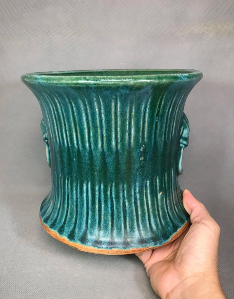 古玩陶瓷（官藏精品）雙鋪首獸綠釉大筆海拍賣，當前價格0元