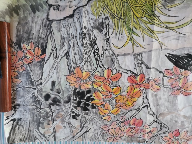 古玩字畫秋風野禽圖拍賣，當前價格200元