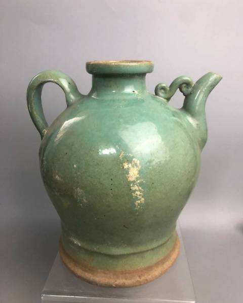 古玩陶瓷地方窯口綠釉執壺拍賣，當前價格2298元