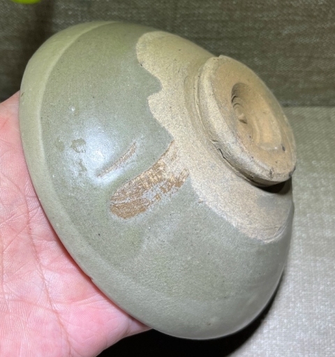 古玩陶瓷長沙窯青釉斗笠碗拍賣，當前價格6500元