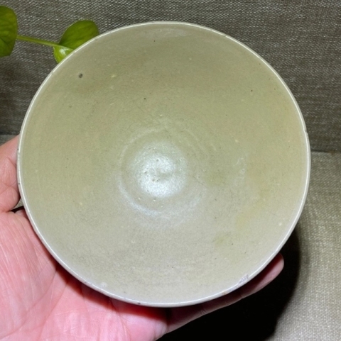 古玩陶瓷長沙窯青釉斗笠碗拍賣，當前價格6500元
