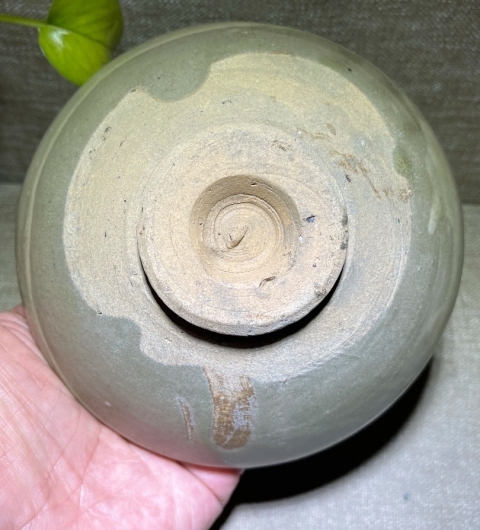 古玩陶瓷長沙窯青釉斗笠碗拍賣，當前價格6500元