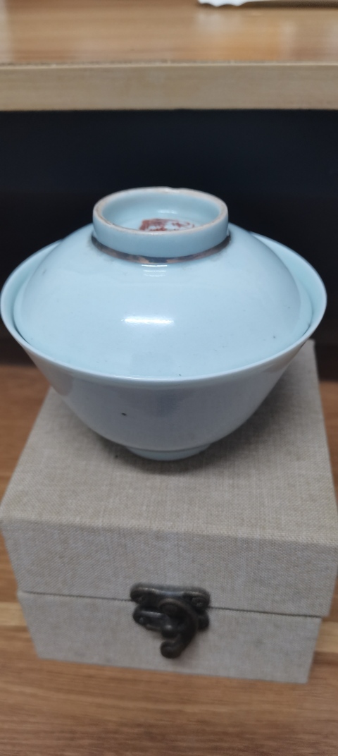 古玩陶瓷民國?白釉蓋碗拍賣,當前價格850元