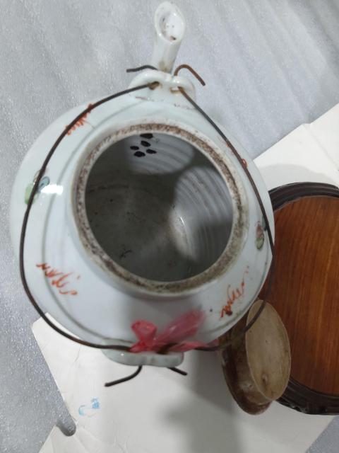 古玩陶瓷民國龍鳳紋粉彩提梁壺拍賣,當前價格680元