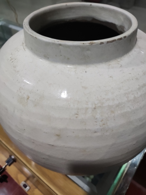 古玩陶瓷明代白釉大罐拍賣,當前價格1288元