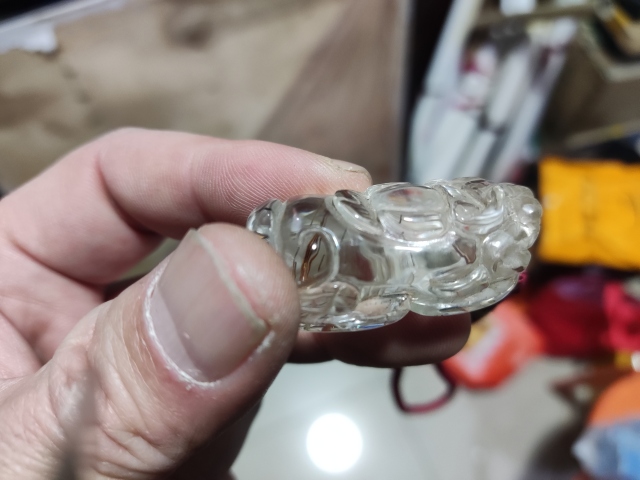 古玩玉器水晶發(fā)晶墜帶證書開門的拍賣，當(dāng)前價(jià)格698元