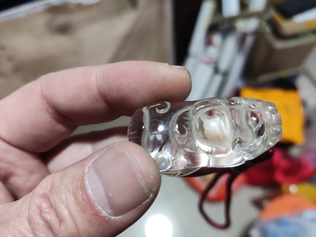 古玩玉器水晶發(fā)晶墜帶證書開門的拍賣，當(dāng)前價(jià)格698元