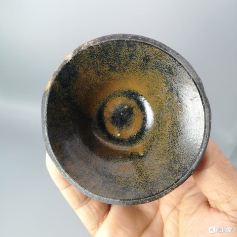 古玩陶瓷建窯系芝麻釉茶盞拍賣，當(dāng)前價格600元