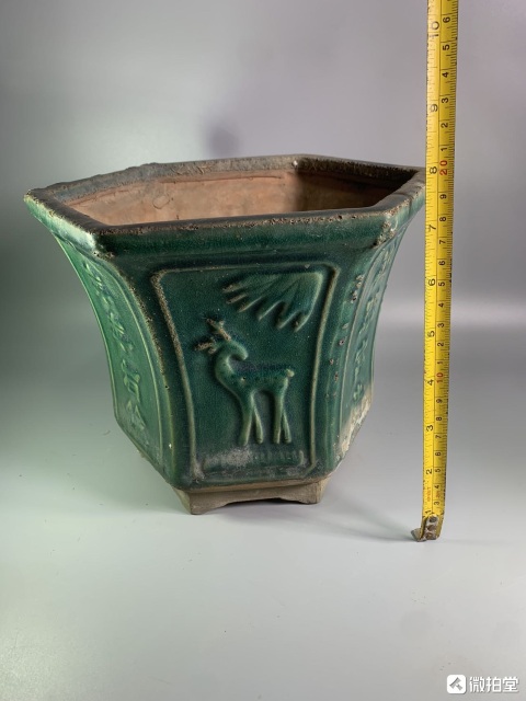 清時代　石湾窯　緑釉水注 清代石湾窑绿釉油灯《1对》《已售》 藏家展厅收藏资讯|艺术家