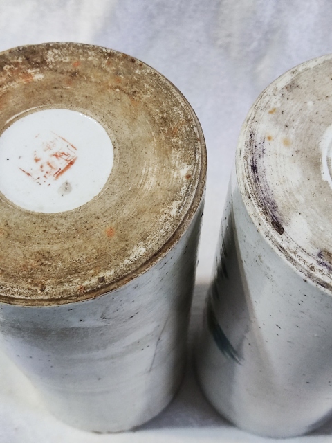 古玩陶瓷民國淺絳彩花鳥紋帽筒一對拍賣,當前價格3988元