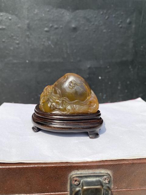 古玩雜項壽山田黃石擺件拍賣，當前價格13800元