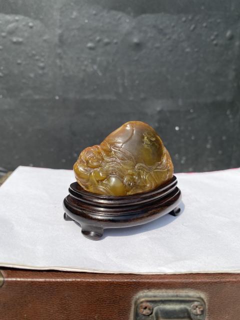 古玩雜項壽山田黃石擺件拍賣，當前價格13800元