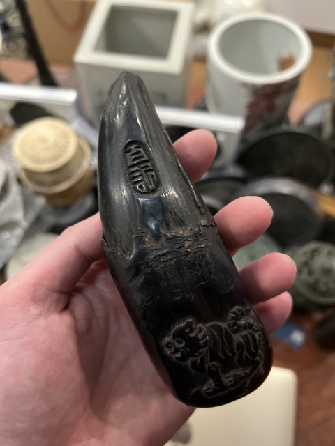 古玩雜項清代精品**雕刻猛獸紋擺件拍賣,當前價格1800元