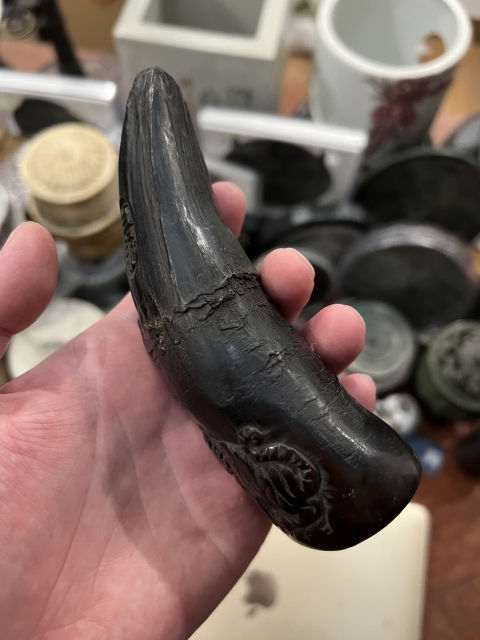 古玩雜項清代精品**雕刻猛獸紋擺件拍賣,當前價格1800元