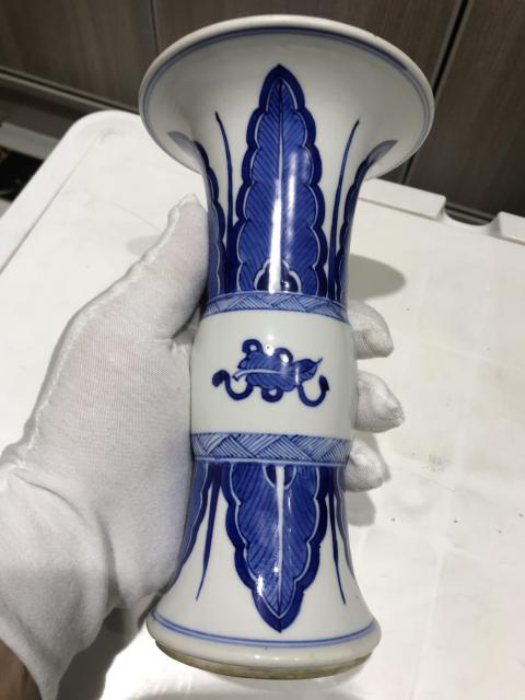 古玩陶瓷清康熙 青花花觚拍賣(mài),當(dāng)前價(jià)格6800元