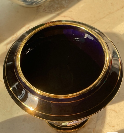 古玩陶瓷希臘黑釉24K金彩花卉紋蓋缸拍賣,當前價格3000元