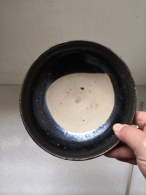 古玩陶瓷元代耀州窯黑釉碗拍賣，當前價格850元