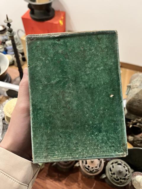 古玩陶瓷清末民國(guó)綠釉書擋拍賣,當(dāng)前價(jià)格199元