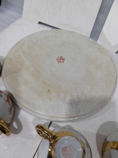 古玩陶瓷出口創匯期描金彩繪龍鳳紋茶器一組拍賣,當前價格588元