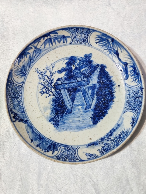 古玩陶瓷清中青花盤拍賣，當前價格888元