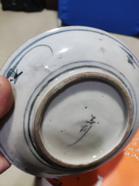 古玩陶瓷清中期歲寒三友松竹梅青花盤拍賣，當前價格128元