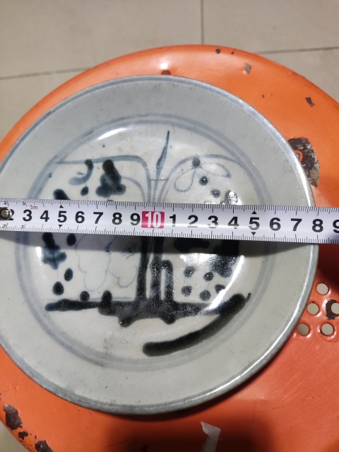 古玩陶瓷清中期歲寒三友松竹梅青花盤拍賣，當前價格128元