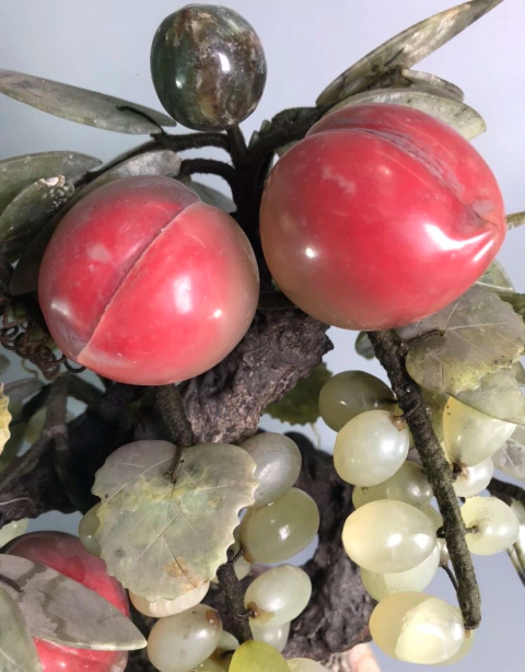 古玩雜項玉壽桃盆景拍賣,當前價格1588元