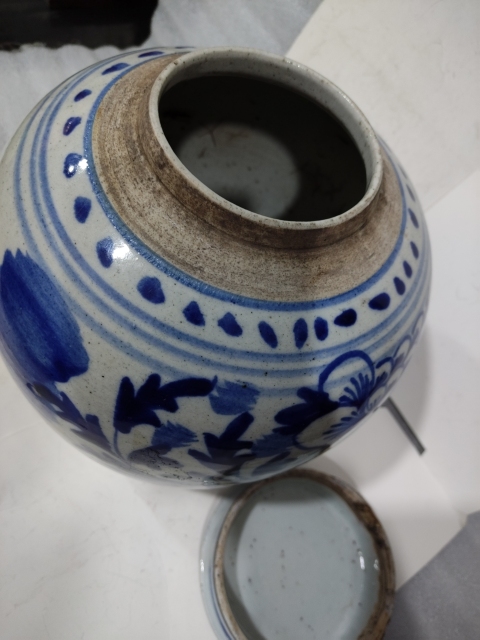 古玩陶瓷青花牡丹花紋蓋罐拍賣，當前價格1888元