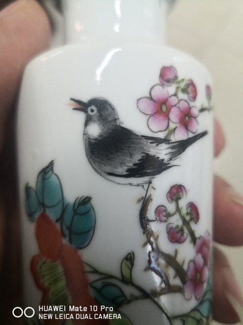 ※中国古美術/粉彩纏枝花鳥紋瓶/ (底款:乾隆年製) 中国 古玩 美術 乾隆年製 款 粉彩 花鳥 獅子 蝙蝠 - メルカリ