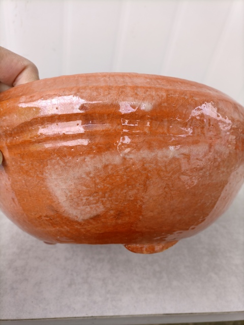 古玩陶瓷解放初期地方窯紅釉香爐拍賣，當前價格500元