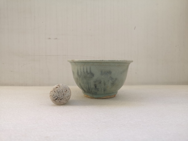 古玩陶瓷明代青花擂缽（研缽）拍賣，當前價格2600元