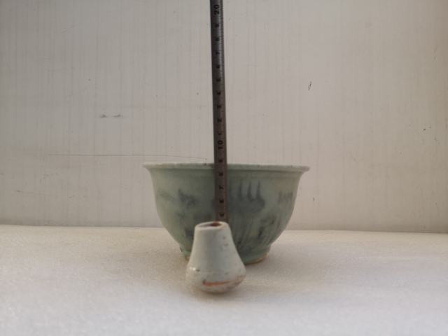 古玩陶瓷明代青花擂缽（研缽）拍賣，當前價格2600元