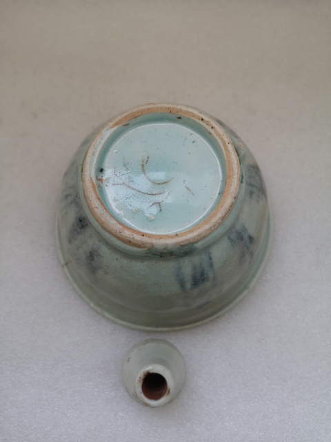 古玩陶瓷明代青花擂缽（研缽）拍賣，當前價格2600元