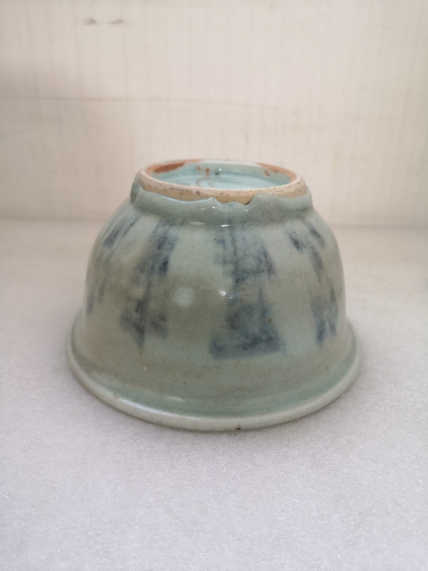 古玩陶瓷明代青花擂缽（研缽）拍賣，當前價格2600元