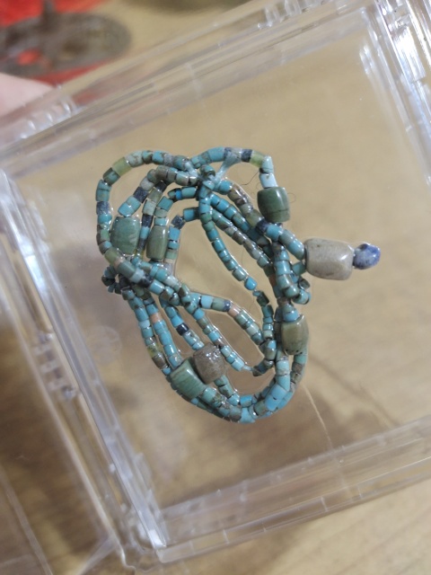 古玩玉器戰(zhàn)漢天然綠松石珠串拍賣，當前價格1600元