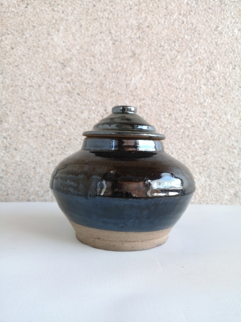 古玩陶瓷清代磁州窯黑釉蓋罐拍賣，當前價格680元