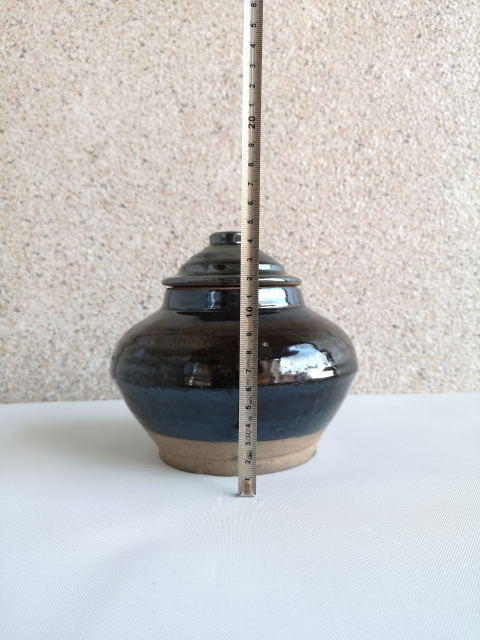 古玩陶瓷清代磁州窯黑釉蓋罐拍賣，當前價格680元