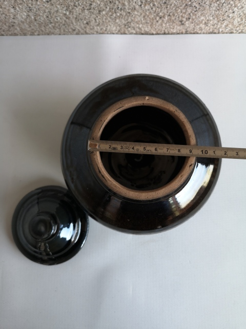 古玩陶瓷清代磁州窯黑釉蓋罐拍賣，當前價格680元