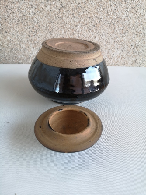 古玩陶瓷清代磁州窯黑釉蓋罐拍賣，當前價格680元