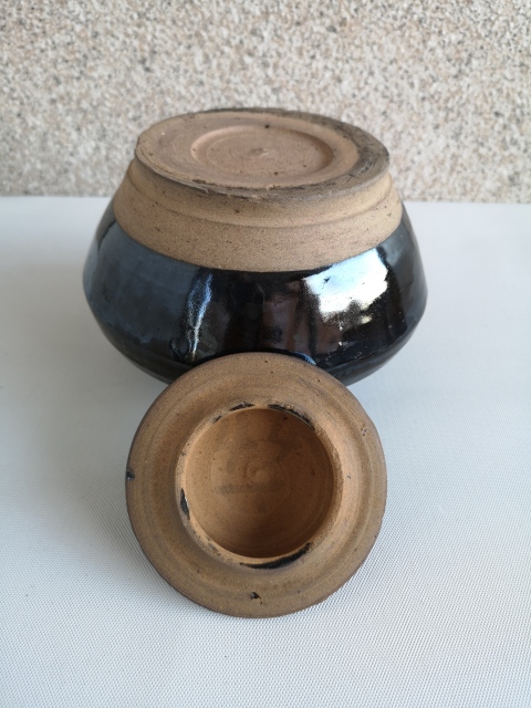 古玩陶瓷清代磁州窯黑釉蓋罐拍賣，當前價格680元