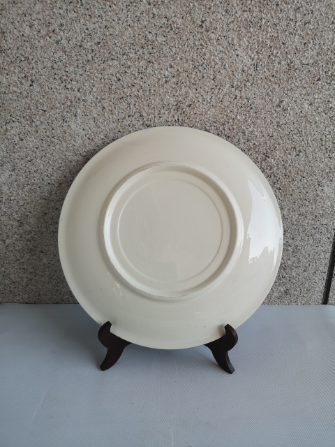 古玩陶瓷六十至八十年代青花加彩花卉紋盤拍賣，當(dāng)前價(jià)格450元