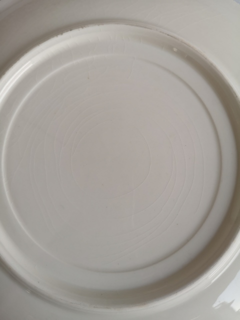 古玩陶瓷六十至八十年代青花加彩花卉紋盤拍賣，當(dāng)前價(jià)格450元