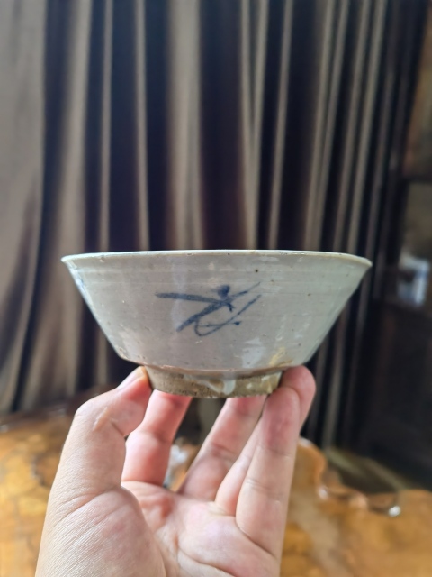 古玩陶瓷清代早期青花澀圈圈足疊燒工藝碗拍賣，當(dāng)前價格258元